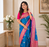 blue color intricate color thread weaving design rich weaving pallu benarasi silk blend sarees