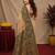 Cram coffee linen digital print work saree with unstitched blouse piece