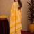 Yellow wine  linen digital print work saree with unstitched blouse piece