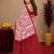 White red linen digital print work saree with unstitched blouse piece