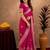 rani pink silk blend with jari weave work saree with unstitched blouse piece