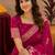 rani pink silk blend with jari weave work saree with unstitched blouse piece