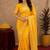 yellow silk blend with jari weave work saree with unstitched blouse piece