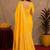 yellow silk blend with jari weave work saree with unstitched blouse piece