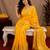 yellow silk blend with jari weave work saree with unstitched blouse piece