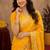 yellow silk blend with jari weave work saree with unstitched blouse piece