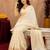 white silk blend with jari weave work saree with unstitched blouse piece