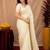 white silk blend with jari weave work saree with unstitched blouse piece