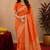 orange silk blend with jari weave work saree with unstitched blouse piece