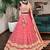 PEACH silk blend EMBROIDERY LEHENGA CHOLI WITH DUPATTA