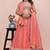 PEACH silk blend EMBROIDERY LEHENGA CHOLI WITH DUPATTA
