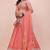 PEACH silk blend EMBROIDERY LEHENGA CHOLI WITH DUPATTA