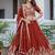 DARK ORANGE SILK  EMBROIDERY PARTY WEAR LEHENGA CHOLI 