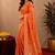 orange silk blend with jari weave work saree with unstitched blouse piece