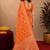 orange silk blend with jari weave work saree with unstitched blouse piece