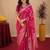 pink silk blend with jari weave work saree with unstitched blouse piece