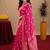 pink silk blend with jari weave work saree with unstitched blouse piece