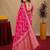 pink silk blend with jari weave work saree with unstitched blouse piece
