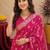 pink silk blend with jari weave work saree with unstitched blouse piece