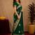 green silk blend with jari weave work saree with unstitched blouse piece