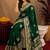 green silk blend with jari weave work saree with unstitched blouse piece