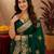 green silk blend with jari weave work saree with unstitched blouse piece