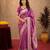 purple silk blend with jari weave work saree with unstitched blouse piece