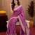 purple silk blend with jari weave work saree with unstitched blouse piece