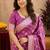 purple silk blend with jari weave work saree with unstitched blouse piece