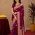 wine silk blend with jari weave work saree with unstitched blouse piece
