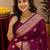 wine silk blend with jari weave work saree with unstitched blouse piece