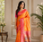 orange color intricate color thread weaving design rich weaving pallu benarasi silk blend sarees