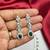 Emerald Green CZ Bridal Necklace Earrings Set, Silver Crystal Teardrop Wedding Jewelry