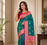 green color intricate color thread weaving design rich weaving pallu benarasi silk blend sarees
