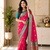 rani pink color intricate color thread weaving design rich weaving pallu benarasi silk blend sarees
