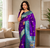 violet color intricate color thread weaving design rich weaving pallu benarasi silk blend sarees