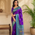 violet color intricate color thread weaving design rich weaving pallu benarasi silk blend sarees