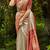 Cream Red silk blend embroidered kanchipuram silk blend Saree with blouse 
