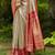 Cream Red silk blend embroidered kanchipuram silk blend Saree with blouse 