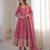 Onion pink rangoli silk embroidered with sequence anarkali suit