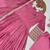 onion pink color embroidery and sequin work silk blend gown set