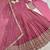 onion pink color embroidery and sequin work silk blend gown set