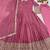 onion pink color embroidery and sequin work silk blend gown set