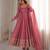 Onion pink rangoli silk embroidered with sequence anarkali suit
