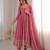 Onion pink rangoli silk embroidered with sequence anarkali suit