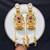 Indian Bridal Jhumka Earrings, Long Gold Kashmiri Statement Earrings
