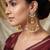 Elegant gold-plated mirror and pearl jhumka hoop earrings