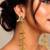 Meenakari Kundan Long Dangle Earrings, Indian Gold Tone Earrings, Rajasthani Bridal Jewelry