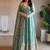 Women's sky blue zari sequence embroidery work anarkali gown with dupatta