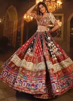 White Cotton Navratri Lehenga Choli With Dupatta 1